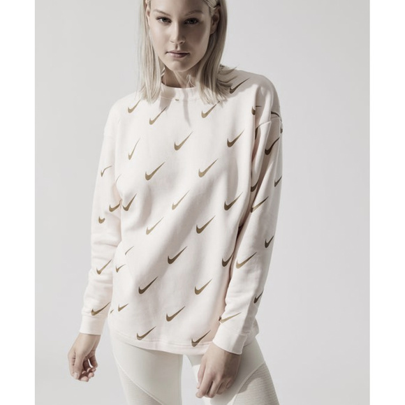 nike all over print swoosh crew sweatshirt